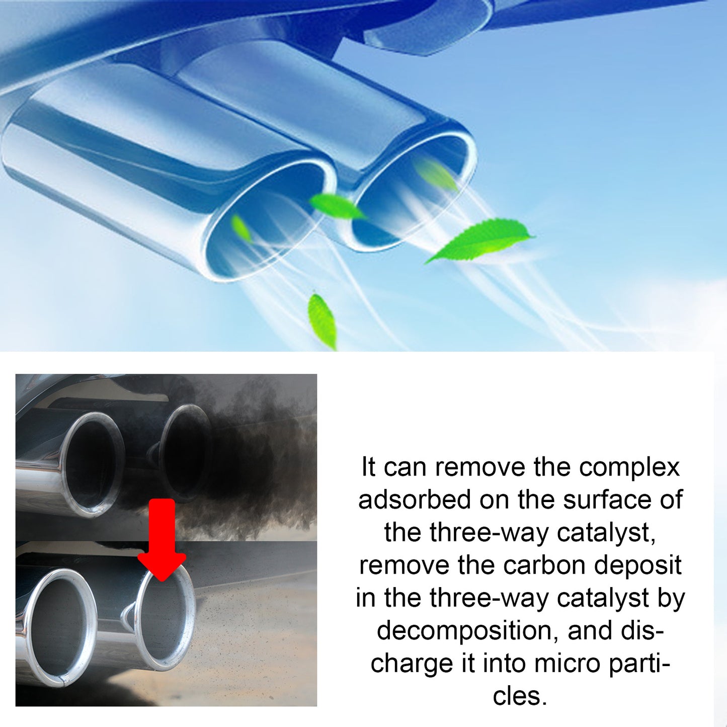 Rayhong Three-way Catalytic Cleaner, removing carbon deposits in the catalytic converter of car exhaust without disassembling the engine
