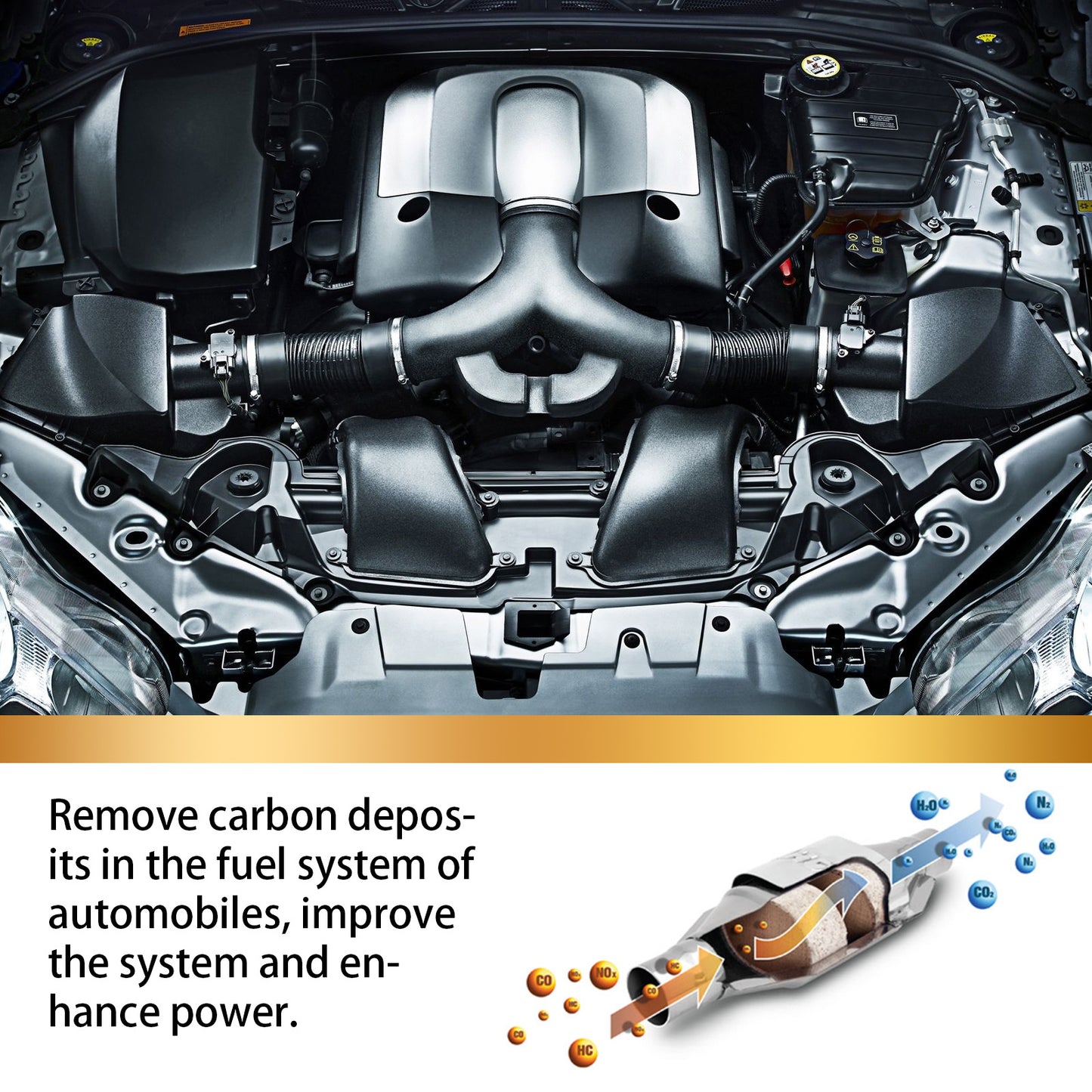 Rayhong Three-way Catalytic Cleaner, removing carbon deposits in the catalytic converter of car exhaust without disassembling the engine